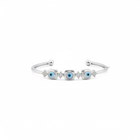 925 Sterling Silver Evil Eye CZ Bracelet | 11g - Bracelets