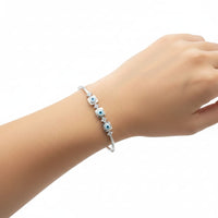 Load image into Gallery viewer, 925 Sterling Silver Evil Eye CZ Bracelet | 11g
