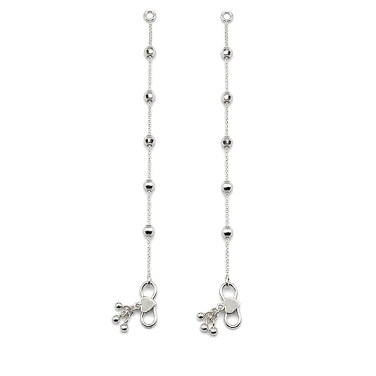 925 Sterling Silver Faceted Bead Anklet Pair – 7 Inch g
