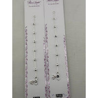 Load image into Gallery viewer, 925 sterling silver anklet pair with faceted bead stations
