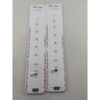 Load image into Gallery viewer, Matching sterling silver anklet pair with heart clasps

