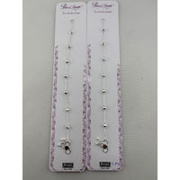Load image into Gallery viewer, Original product view of 925 sterling silver faceted bead kids anklet pair
