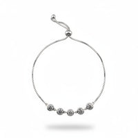 Load image into Gallery viewer, 925 Sterling Silver Five Stone CZ Adjustable Bracelet | 5g
