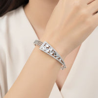 Load image into Gallery viewer, 925 Sterling Silver Floral Cutwork Women’s Bracelet | 8g
