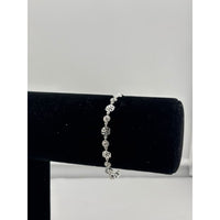 Load image into Gallery viewer, 925 Sterling Silver Floral CZ Link Bracelet | 5g
