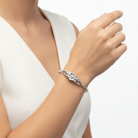 Load image into Gallery viewer, 925 Sterling Silver Floral Leaf Women’s Bracelet | 6g
