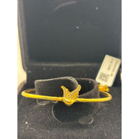 Load image into Gallery viewer, 925 Sterling Silver Gold Plated Bird CZ Open Bangle
