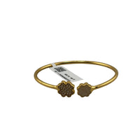 Load image into Gallery viewer, 925 Sterling Silver Gold Plated Clover Open Bangle Bracelet
