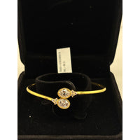 Load image into Gallery viewer, 925 Sterling Silver Gold Plated Double Solitaire CZ Open
