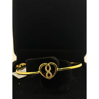 Load image into Gallery viewer, 925 Sterling Silver Gold Plated Heart Infinity Open Bangle
