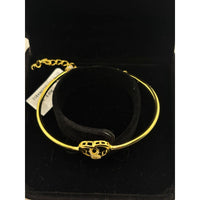 Load image into Gallery viewer, 925 Sterling Silver Gold Plated Heart Infinity Open Bangle
