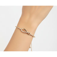 Load image into Gallery viewer, 925 Sterling Silver Gold Plated Infinity CZ Bangle Bracelet

