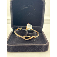 Load image into Gallery viewer, 925 Sterling Silver Gold Plated Infinity CZ Bangle Bracelet
