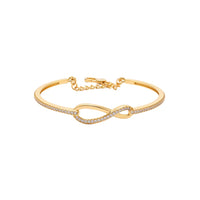 Load image into Gallery viewer, 925 Sterling Silver Gold Plated Infinity CZ Bangle Bracelet
