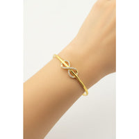 Load image into Gallery viewer, 925 Sterling Silver Gold Plated Infinity CZ Open Bangle
