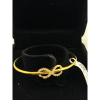 Load image into Gallery viewer, 925 Sterling Silver Gold Plated Infinity CZ Open Bangle
