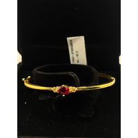 Load image into Gallery viewer, 925 Sterling Silver Gold Plated Ruby Red CZ Solitaire Open
