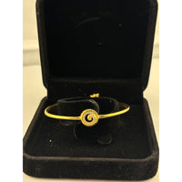 Load image into Gallery viewer, 925 Sterling Silver Gold Plated Spiral CZ Open Bangle
