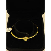 Load image into Gallery viewer, 925 Sterling Silver Gold Plated Sunburst CZ Open Bangle
