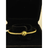 Load image into Gallery viewer, 925 Sterling Silver Gold Plated Sunburst CZ Open Bangle
