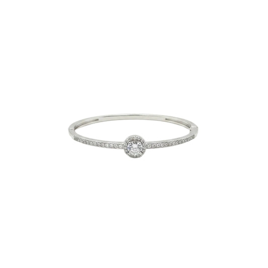 Sterling Silver Halo CZ Women’s Bracelet (92.5% ) | 8g
