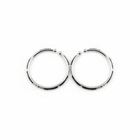 Load image into Gallery viewer, 925 Sterling Silver Kids Bangle Pair – Black Bead &amp; Silver
