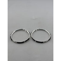 Load image into Gallery viewer, 925 sterling silver kids bangle pair alternate view with black beads and silver accents
