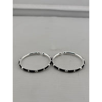 Load image into Gallery viewer, 925 sterling silver kids bangle pair alternate front view
