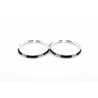 Load image into Gallery viewer, 925 Sterling Silver Kids Bangle Pair – Black Bead &amp; Silver
