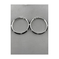 Load image into Gallery viewer, 925 sterling silver kids bangle pair with black bead accents on pure white background
