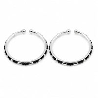 Load image into Gallery viewer, 925 sterling silver kids black bead bangle pair

