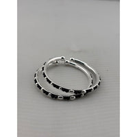 Load image into Gallery viewer, Original view of 925 sterling silver kids black bead bangle pair

