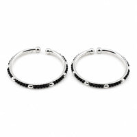 Load image into Gallery viewer, 925 sterling silver kids black-bead bangle pair
