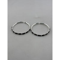 Load image into Gallery viewer, Kids silver bangle pair front view
