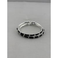 Load image into Gallery viewer, Kids silver bangle pair angled view
