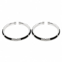 Load image into Gallery viewer, 925 sterling silver kids black bead bangle pair
