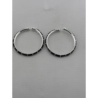 Load image into Gallery viewer, Kids silver black-stone bangle pair original view
