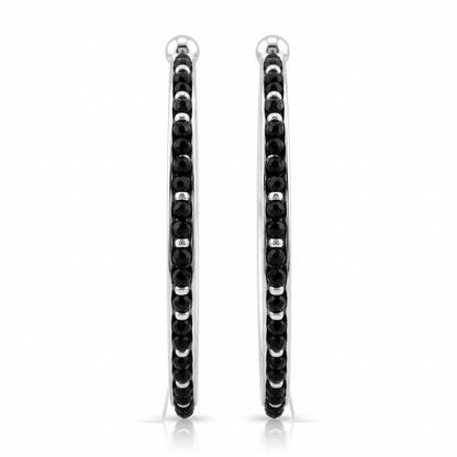 925 Sterling Silver Kids Black Stone Bangle Pair – 15.3g