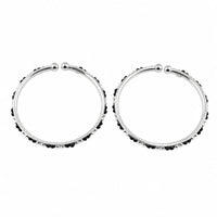 Load image into Gallery viewer, 925 sterling silver kids black-stone bangle pair on white background
