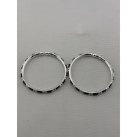 Load image into Gallery viewer, 925 sterling silver kids black-stone bangle pair top view
