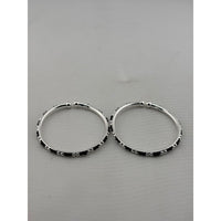 Load image into Gallery viewer, 925 sterling silver kids black-stone bangle pair front view
