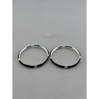 Load image into Gallery viewer, 925 sterling silver kids black-stone bangle pair front view
