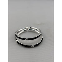 Load image into Gallery viewer, 925 sterling silver kids black-stone bangle pair stacked view
