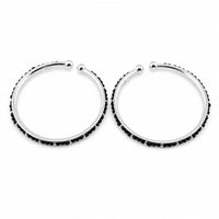 Load image into Gallery viewer, 925 sterling silver kids' black stone open bangle pair

