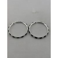 Load image into Gallery viewer, 925 sterling silver kids black-stone bangle pair front view
