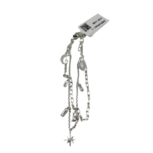 Sterling Silver (92.5% purity) Layered Star Charm Bracelet