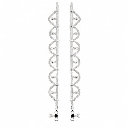 925 Sterling Silver Layered Wave Chain Adult Anklet Pair –