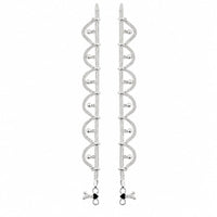 Load image into Gallery viewer, 925 sterling silver layered wave chain adult anklet pair on white background
