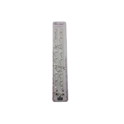 925 Sterling Silver Leaf Charm Wave Chain Adult Anklet Pair
