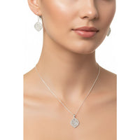 Load image into Gallery viewer, 925 Sterling Silver Leaf Design Necklace and Drop Earrings
